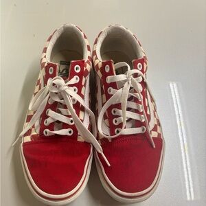 Vans Kids Red and White Checkered Sneakers